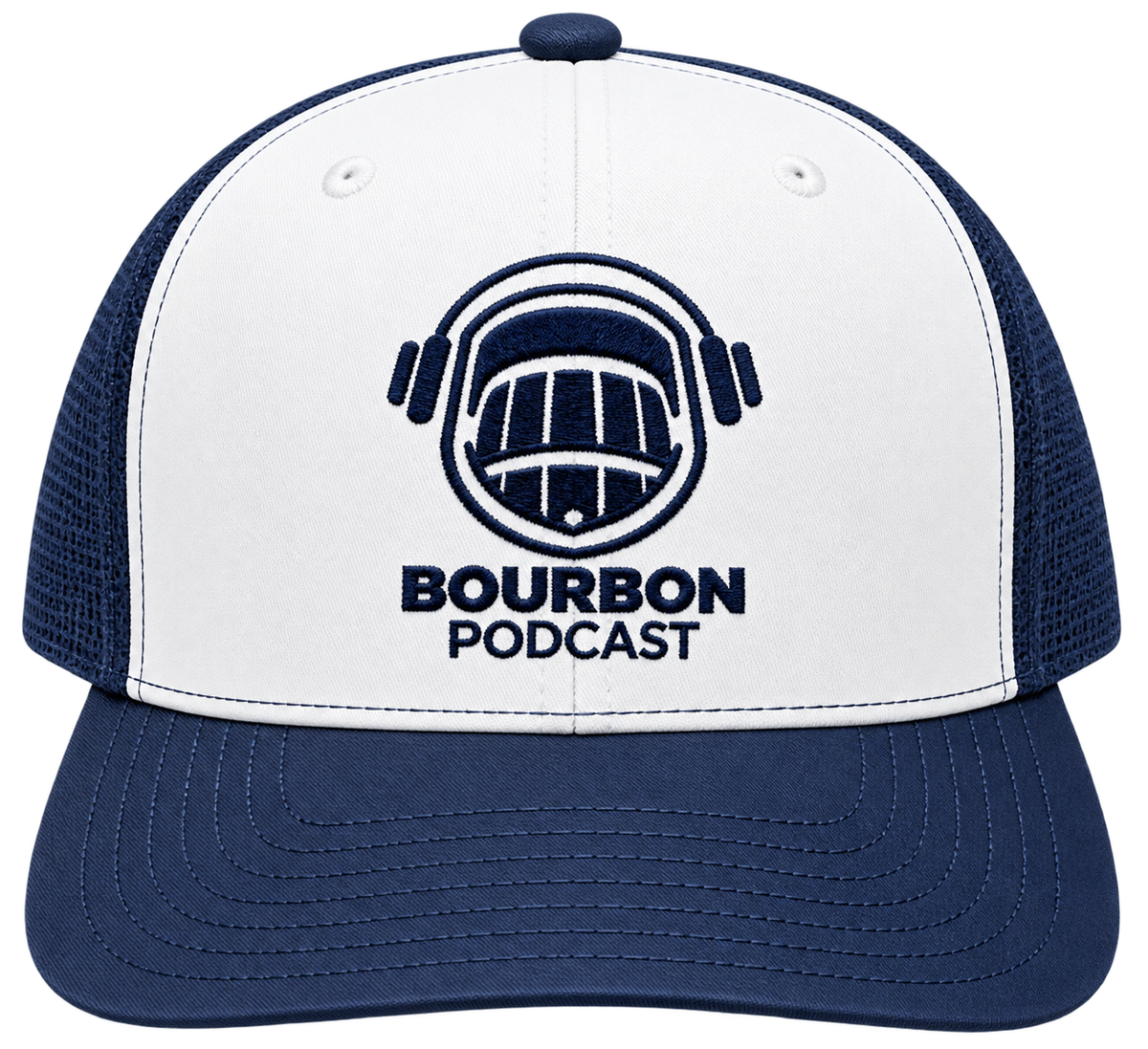 Bourbon Podcast Trucker Hat (Navy and White)