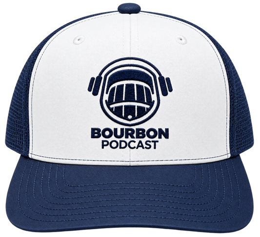 Bourbon Podcast Trucker Hat (Navy and White)